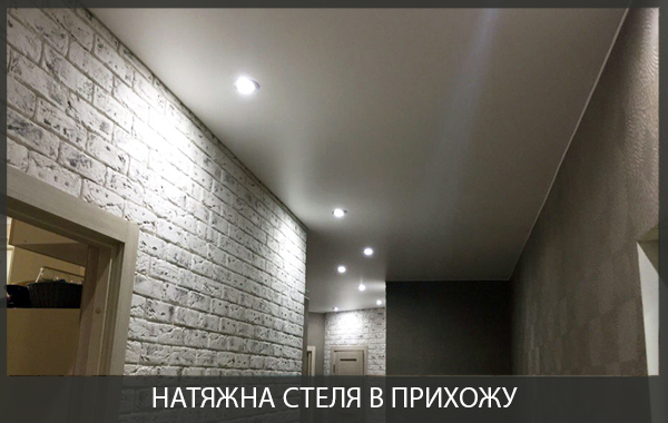 Натяжна стеля в прихожій фото