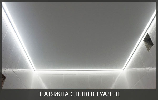 Натяжна стеля в туалеті Натяжна стеля в туалеті фото