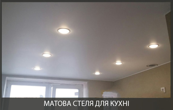 Натяжна стеля в кухні фото