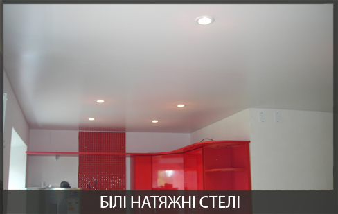 Біла натяжна стеля Біла натяжна стеля фото ціна у Вінниці